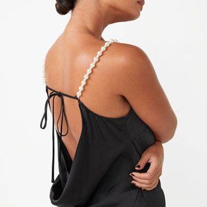 Open Back Pearl Strap Dress (NWT)